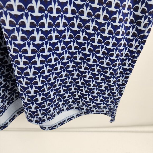 Greyson Shirt Mens XL Blue Geometric Wolf Graphic All Over Print Polo Chest Logo - Picture 4 of 10